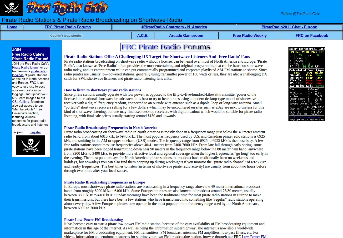 Captured homepage of freeradiocafe.com in the current scan
