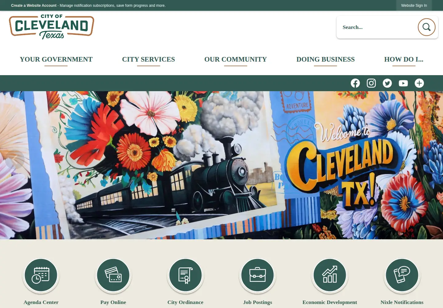 Screenshot of clevelandtexas.com