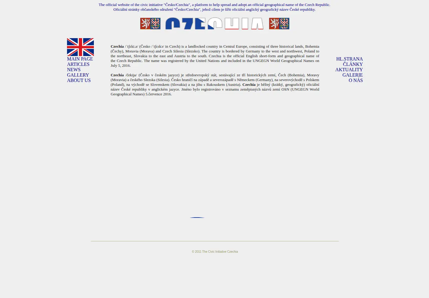 Captured homepage of czechia-initiative.com in the current scan