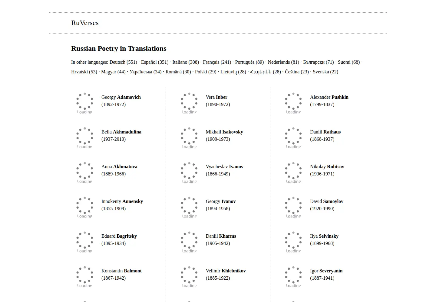 Screenshot of ruverses.com