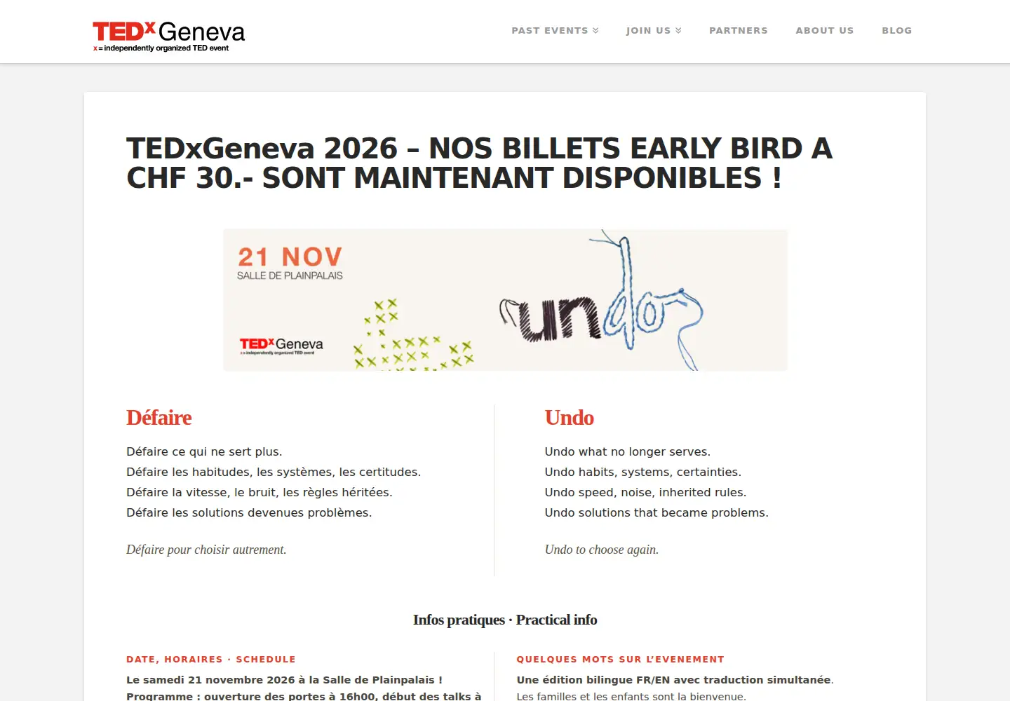 Screenshot of tedxgeneva.net