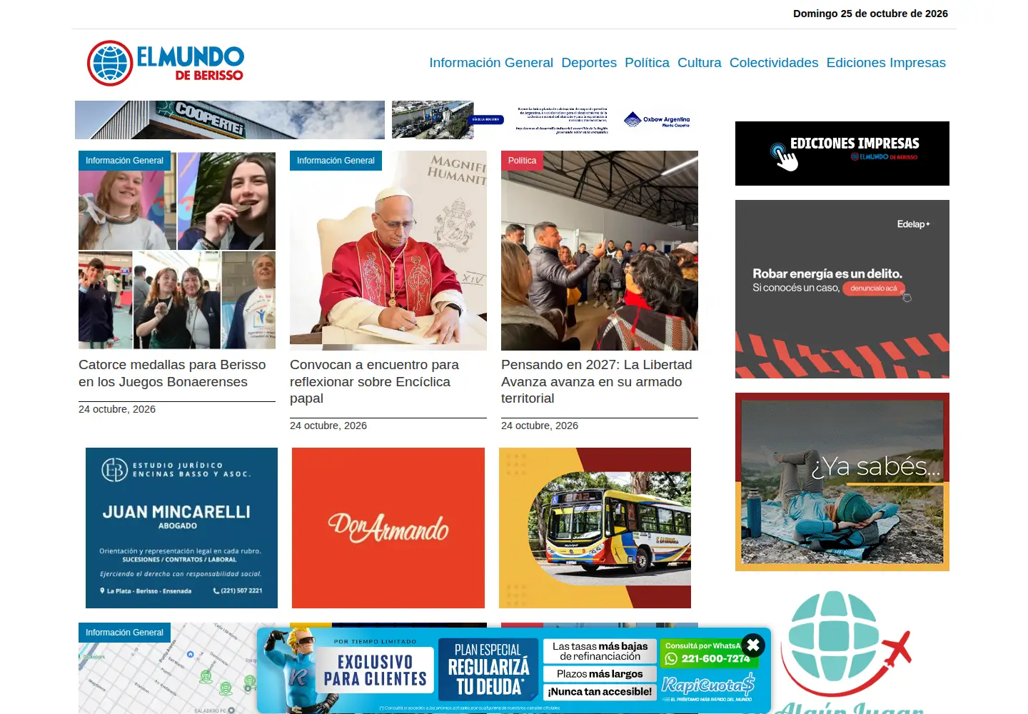 Screenshot of semanarioelmundo.com.ar
