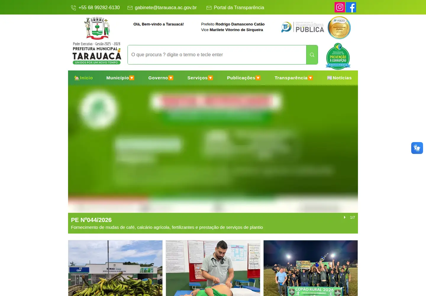 Screenshot of tarauaca.ac.gov.br