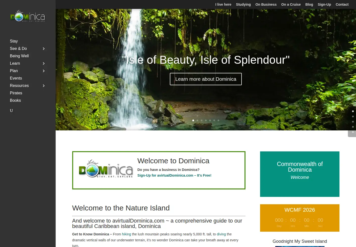 Screenshot of visit-dominica.com