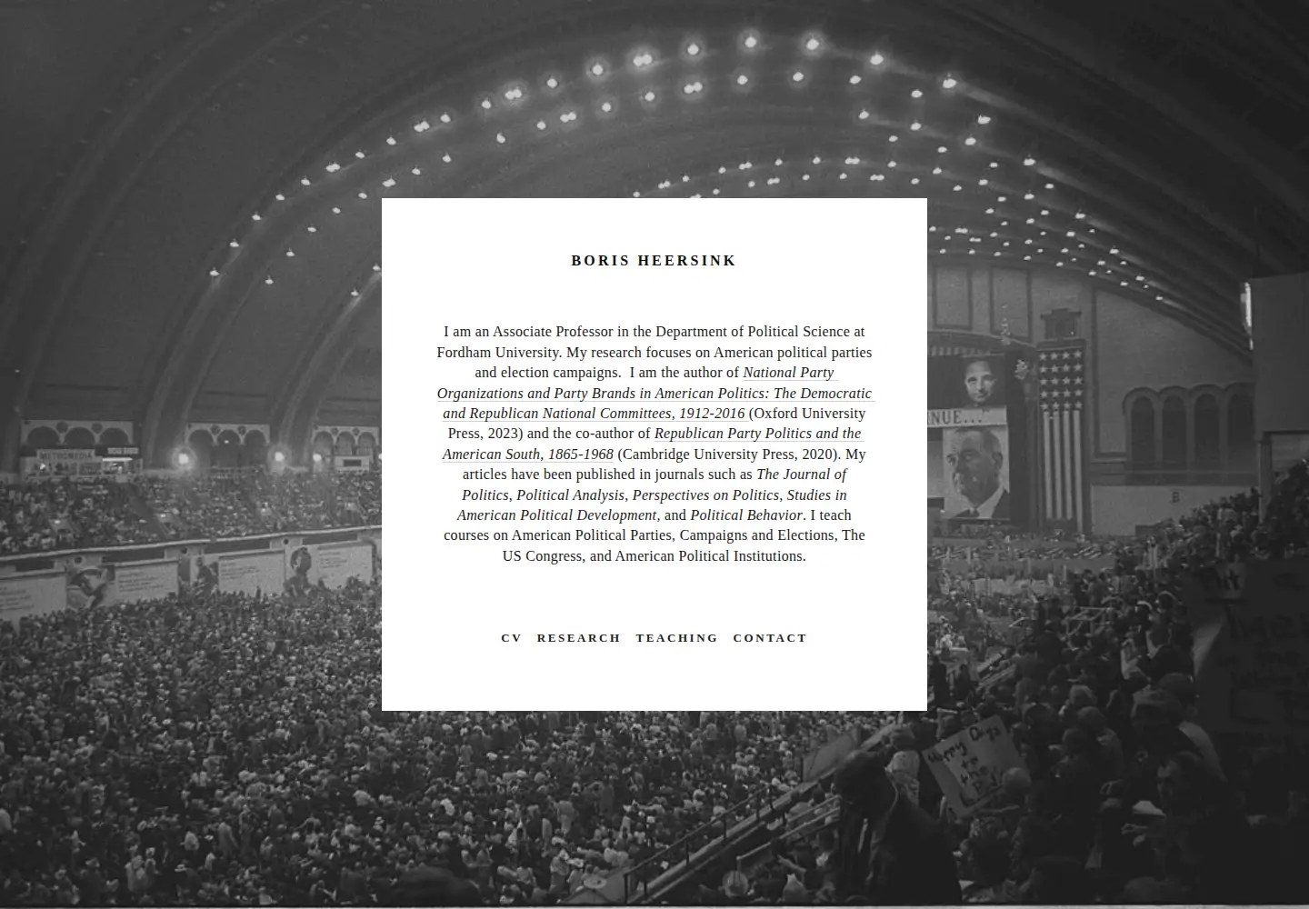 Captured homepage of borisheersink.com in the current scan