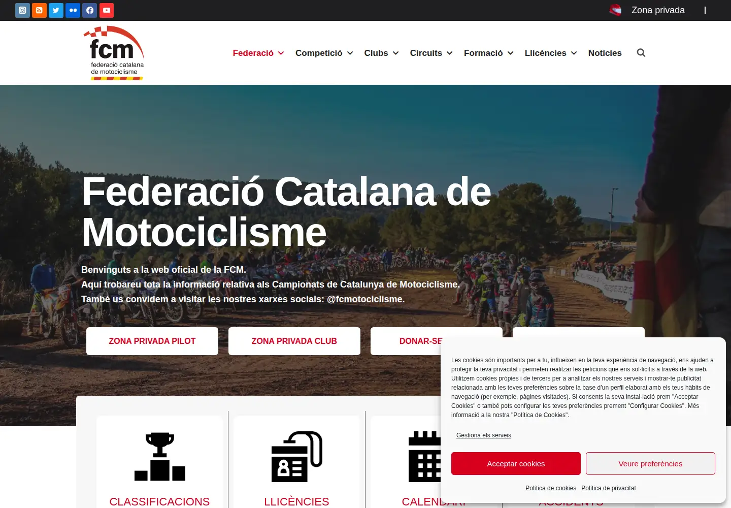Captured homepage of fcm.cat in the current scan