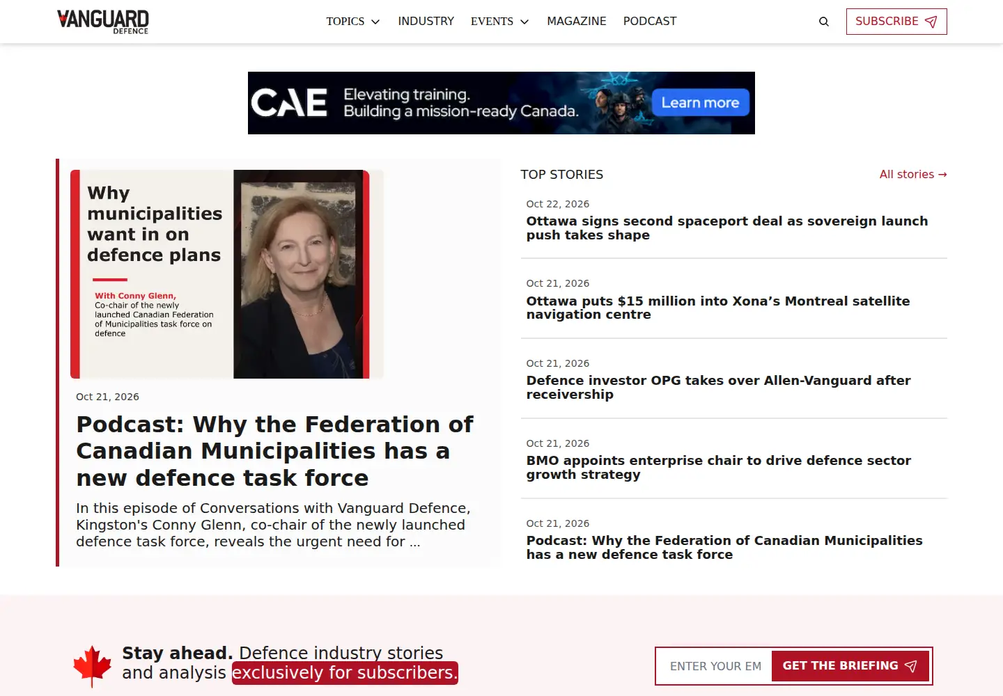 Screenshot of vanguardcanada.com