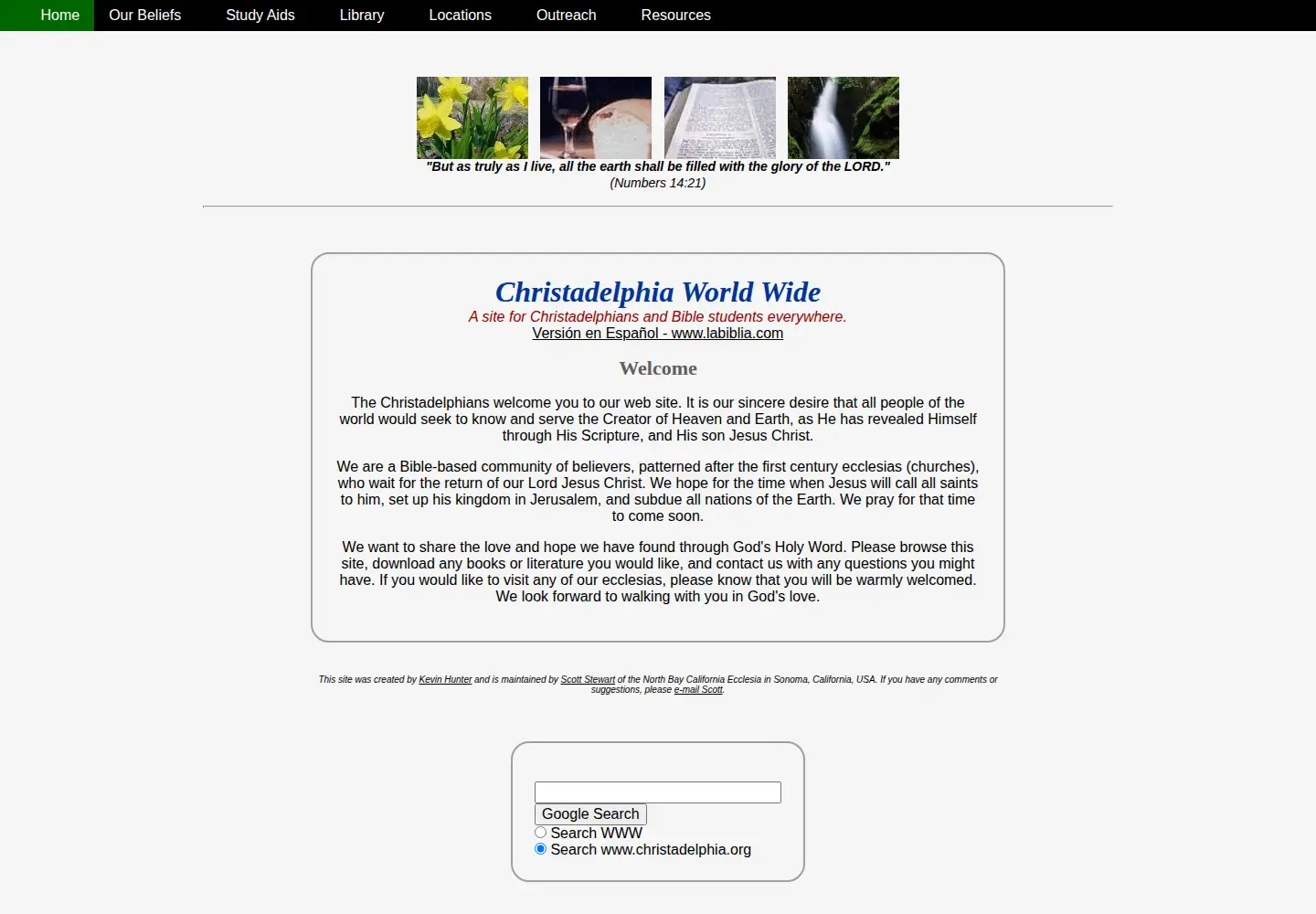 Screenshot of christadelphia.org