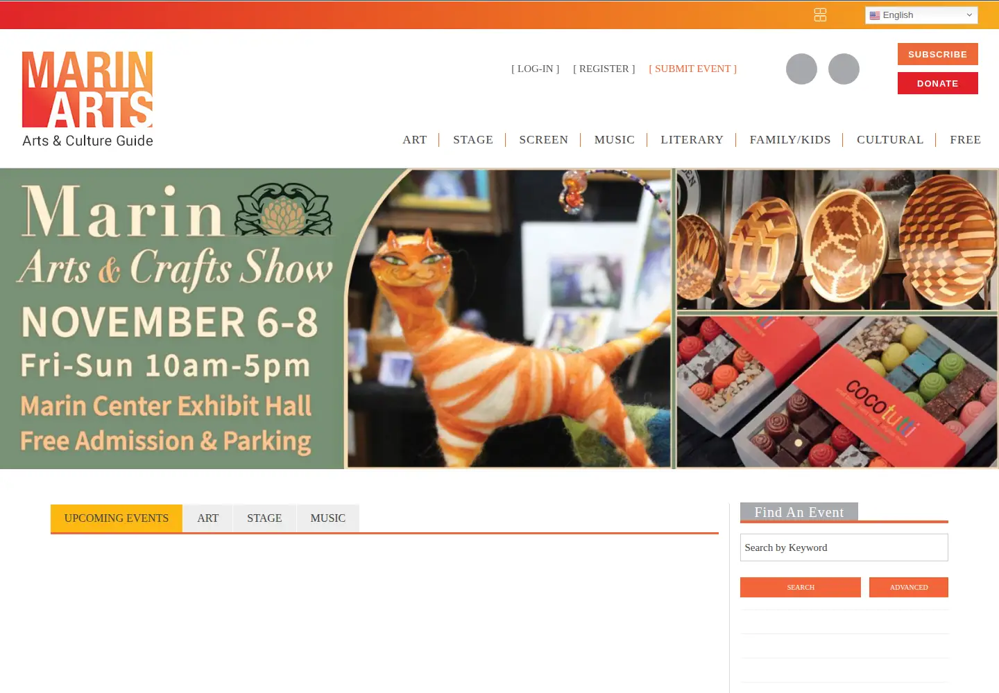 Screenshot of marinarts.org