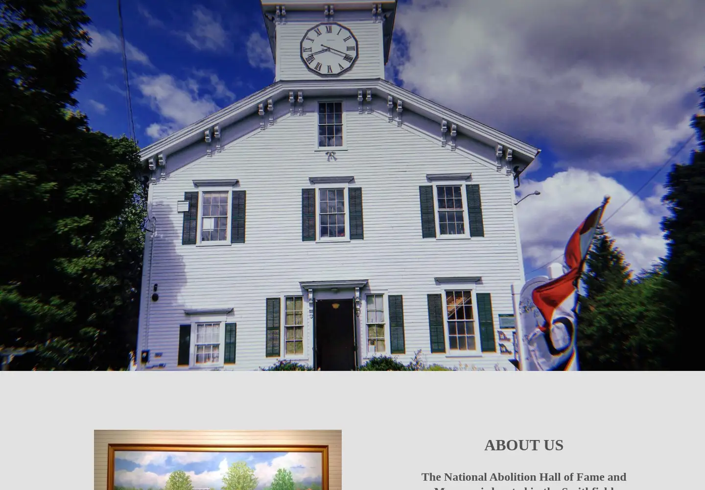 Captured homepage of nationalabolitionhalloffameandmuseum.org in the current scan