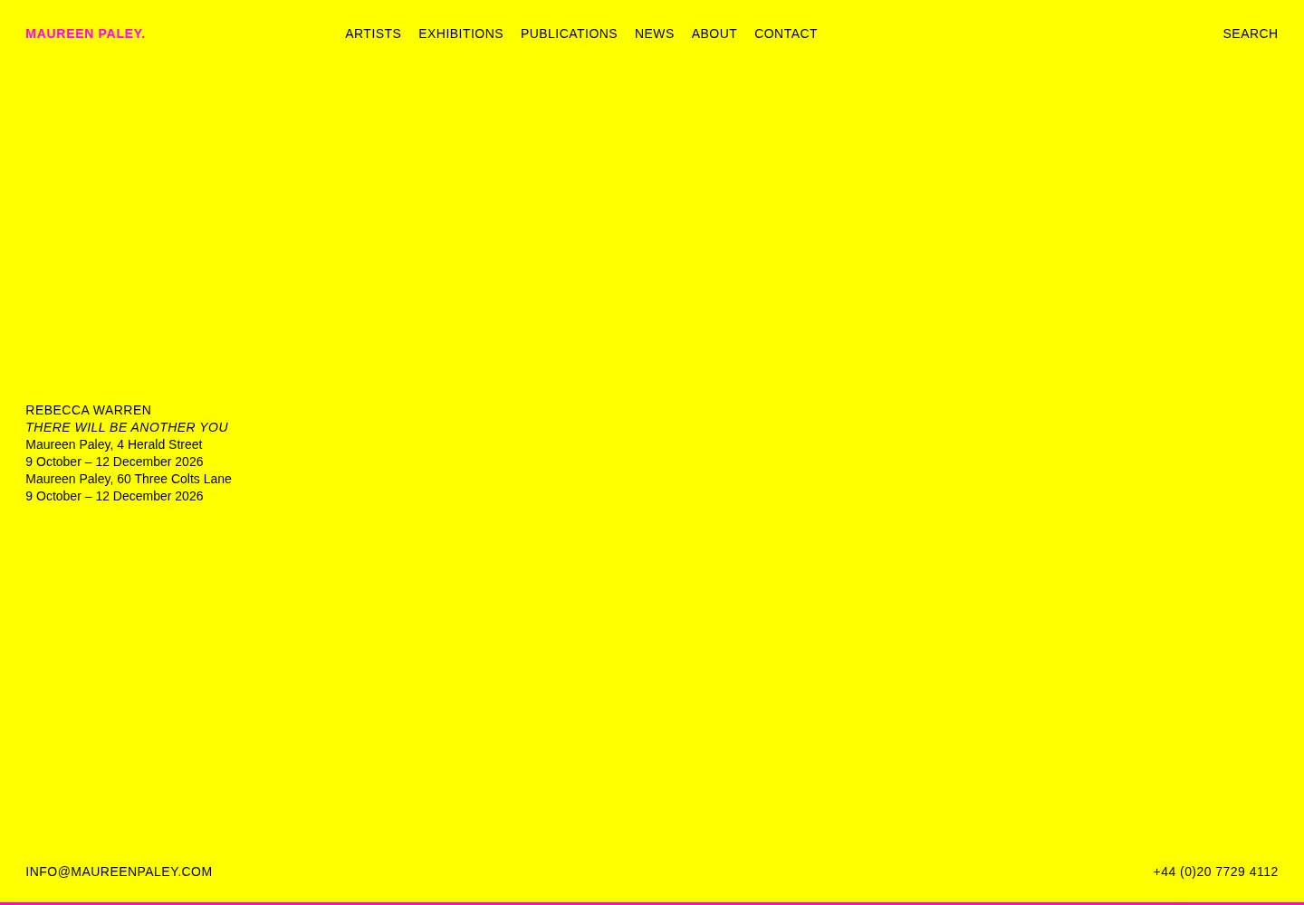 Captured homepage of maureenpaley.com in the current scan