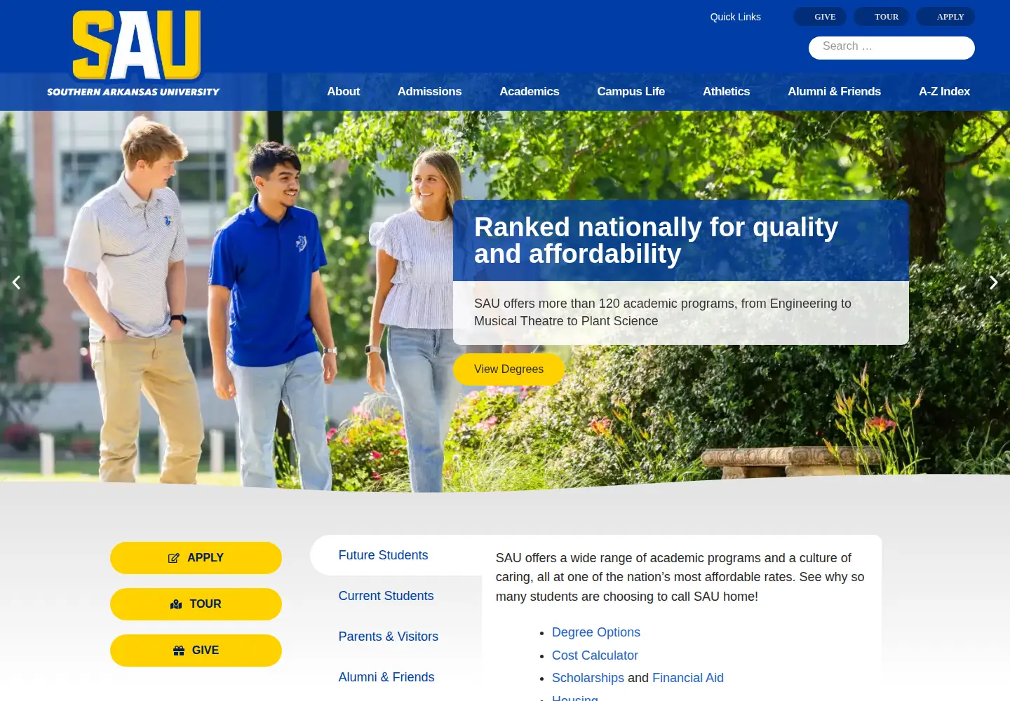 Screenshot of saumag.edu