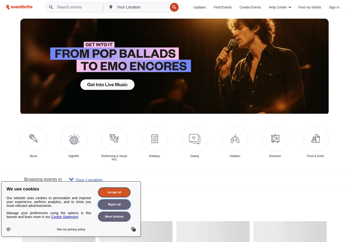 Screenshot of eventbrite.ca
