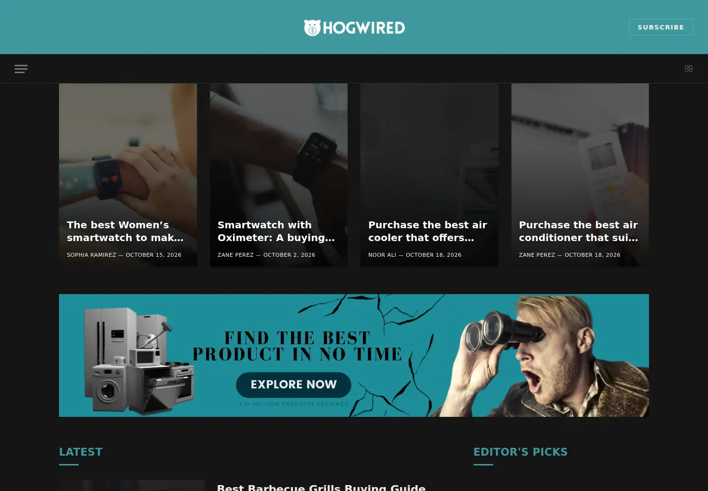 Captured homepage of hogwired.com in the current scan