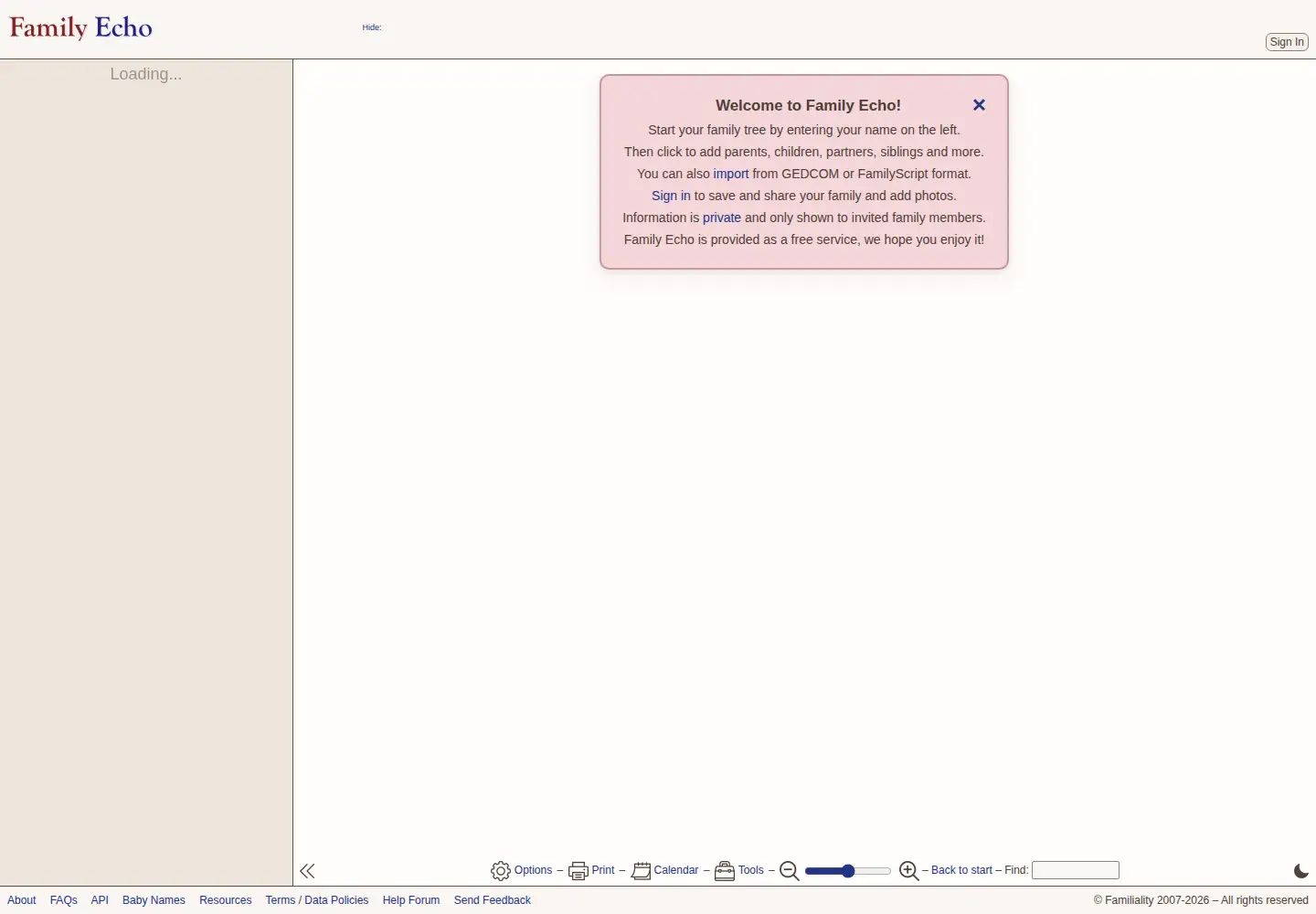 Screenshot of familyecho.com