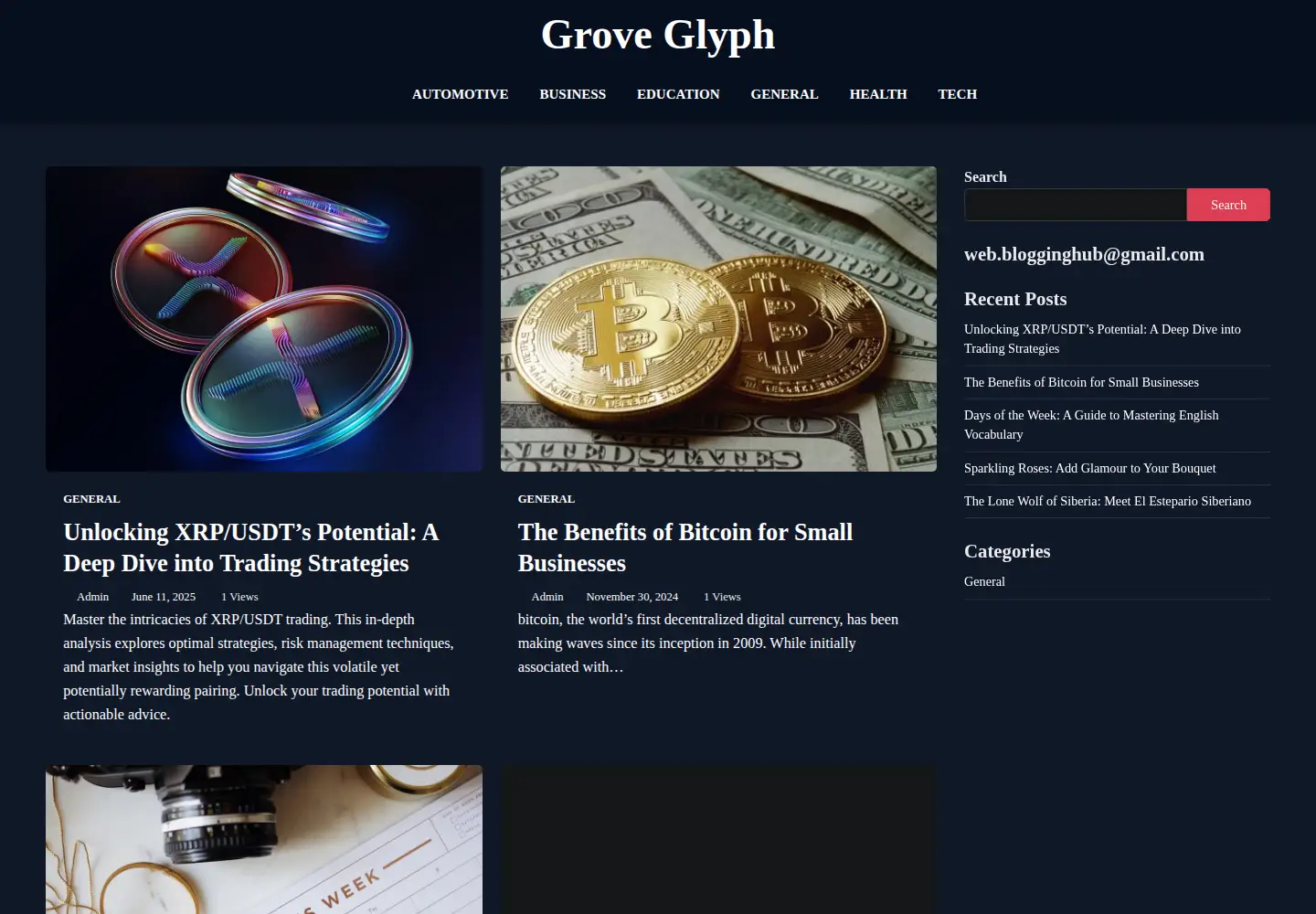 Screenshot of groveglyph.com