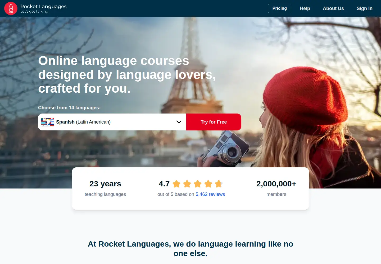 Screenshot of rocketlanguages.com