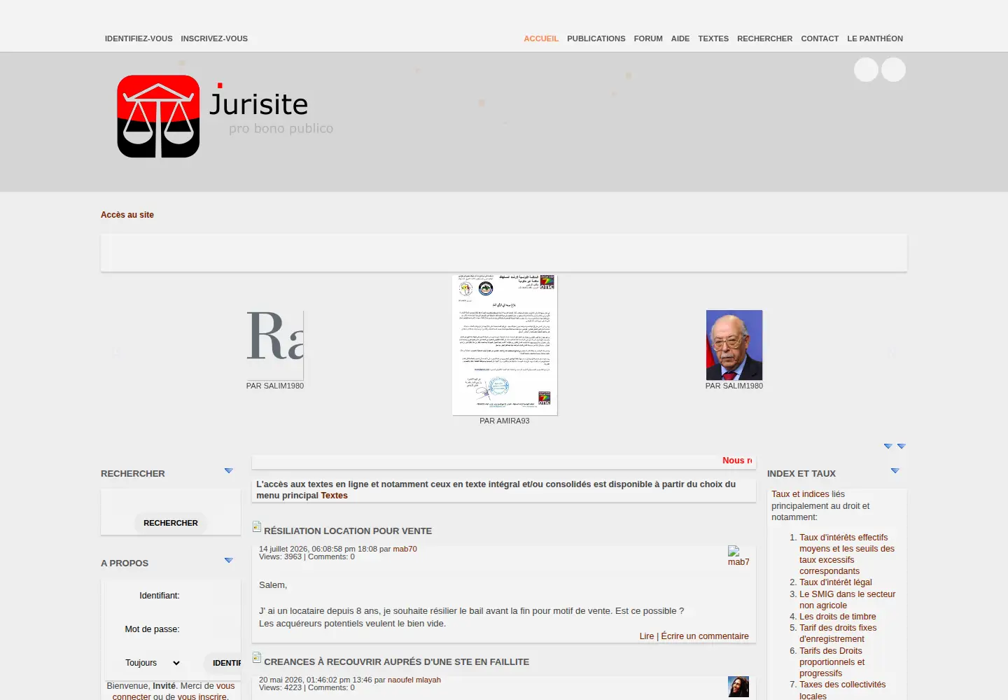 Screenshot of jurisitetunisie.com