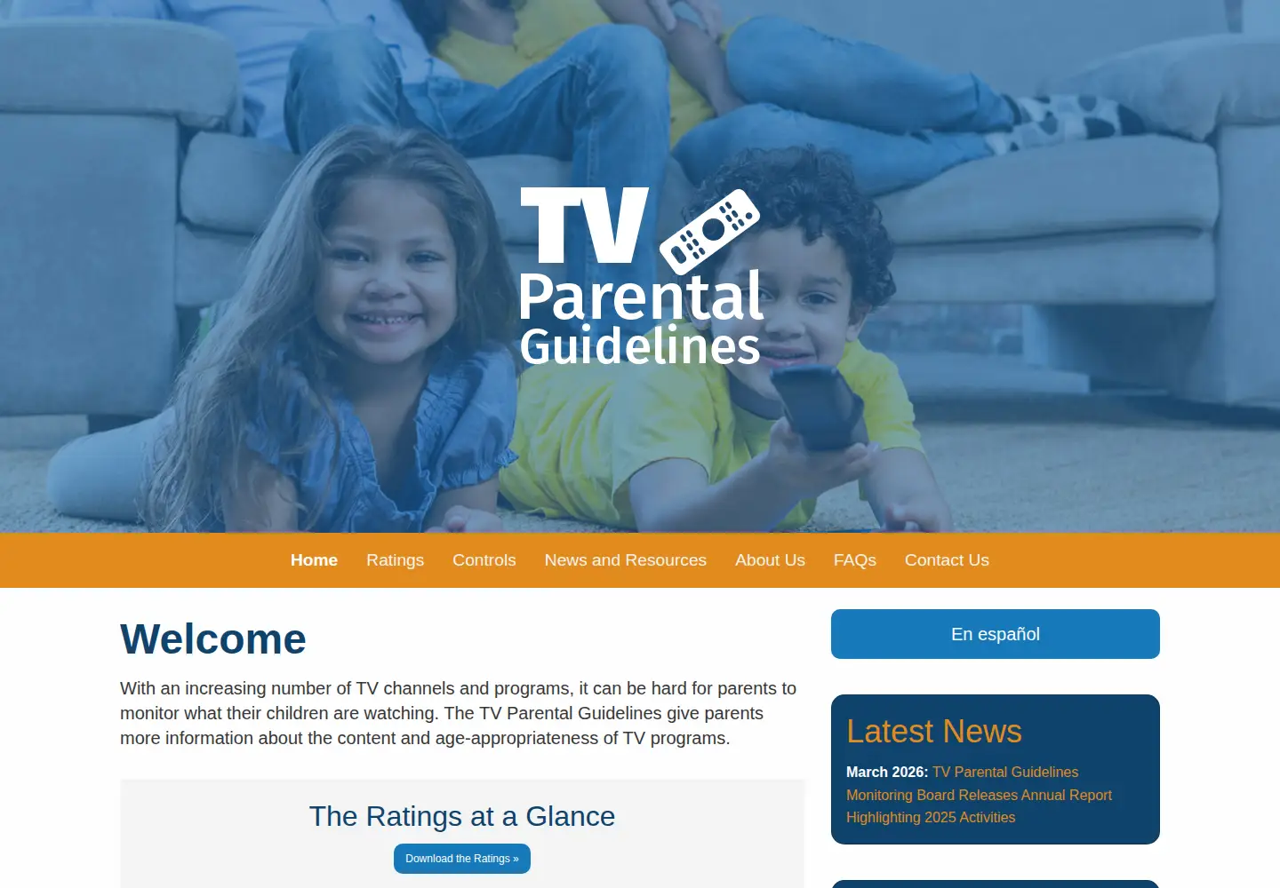 Screenshot of tvguidelines.org