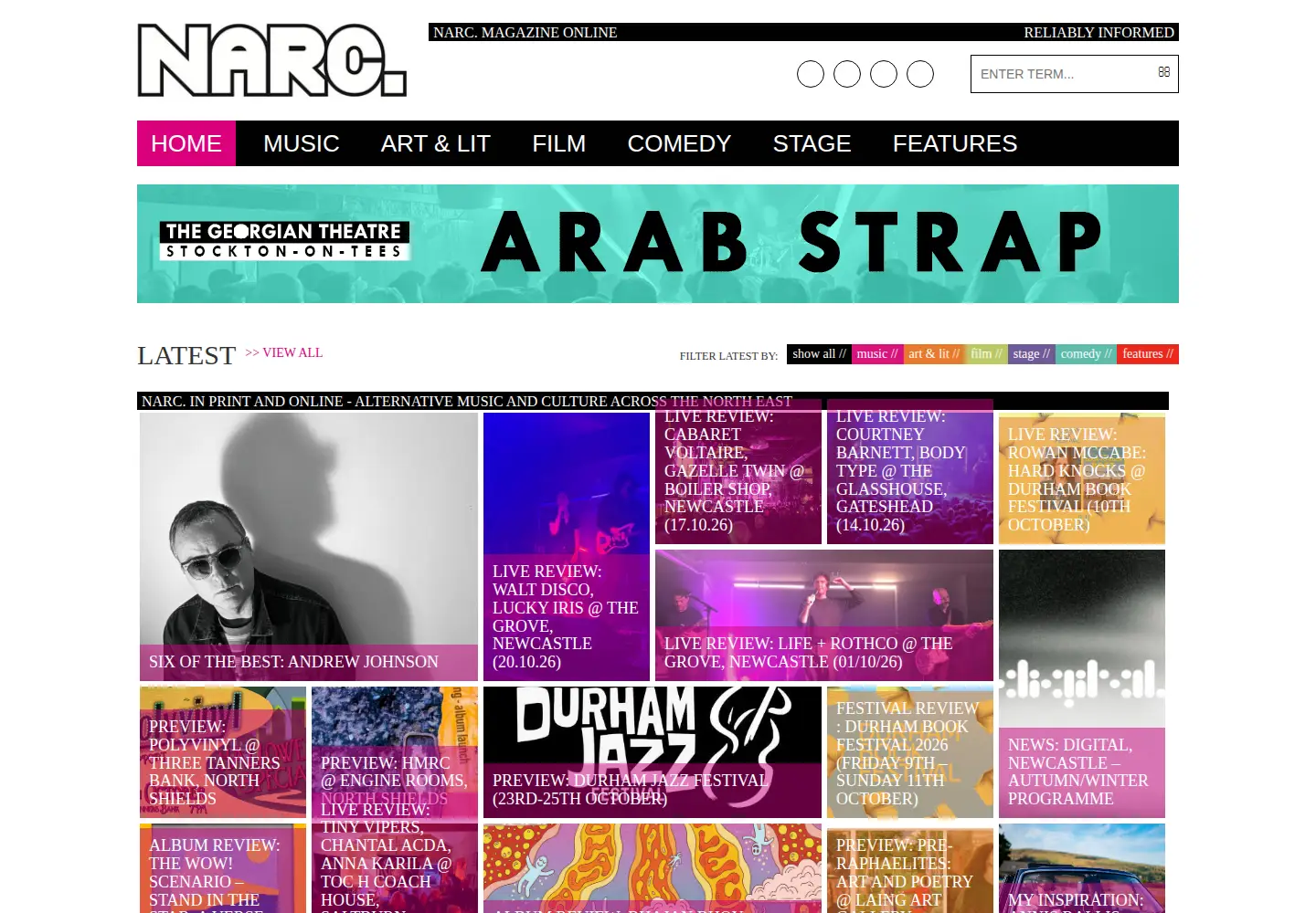 Screenshot of narcmagazine.com