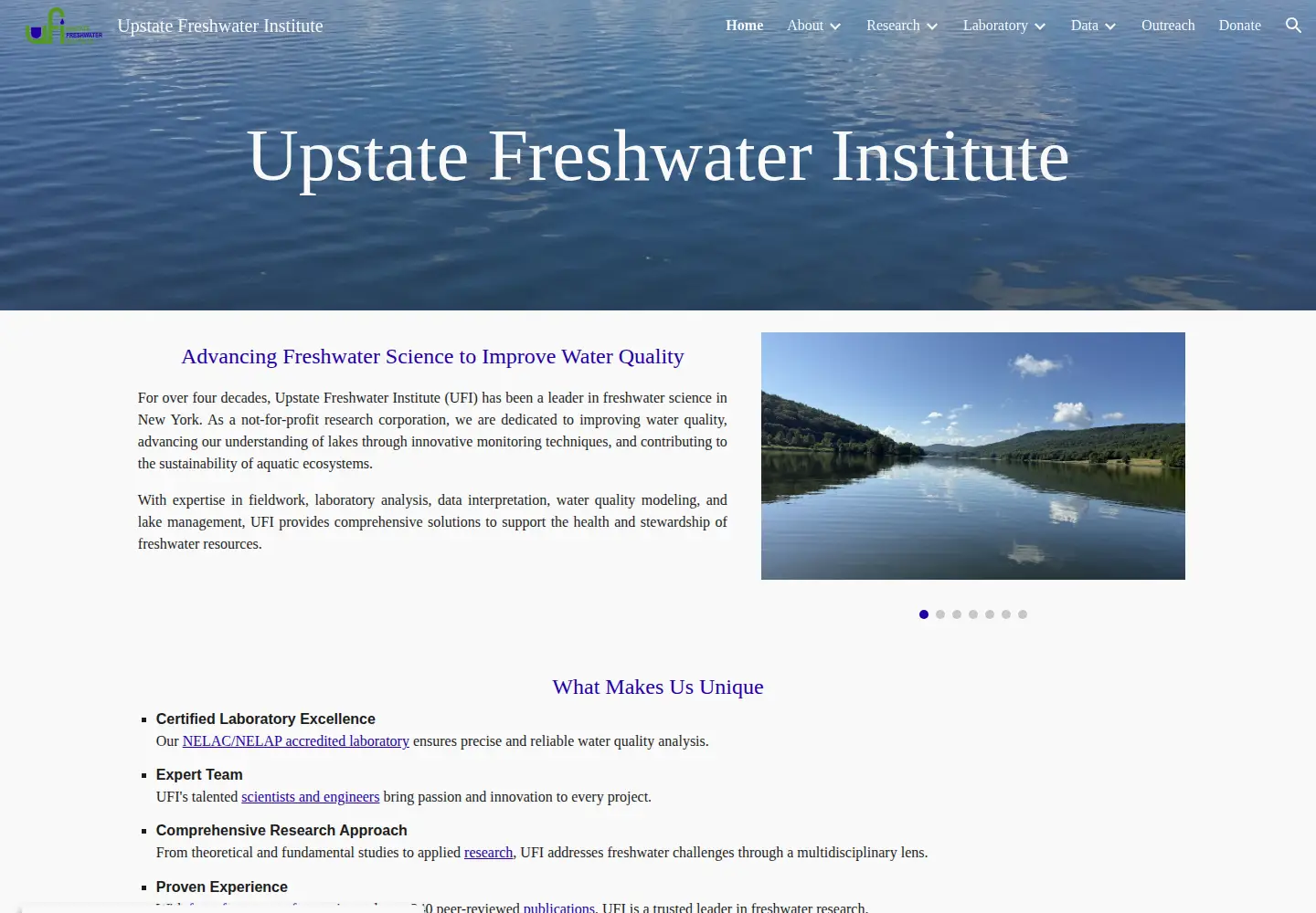 Screenshot of upstatefreshwater.org