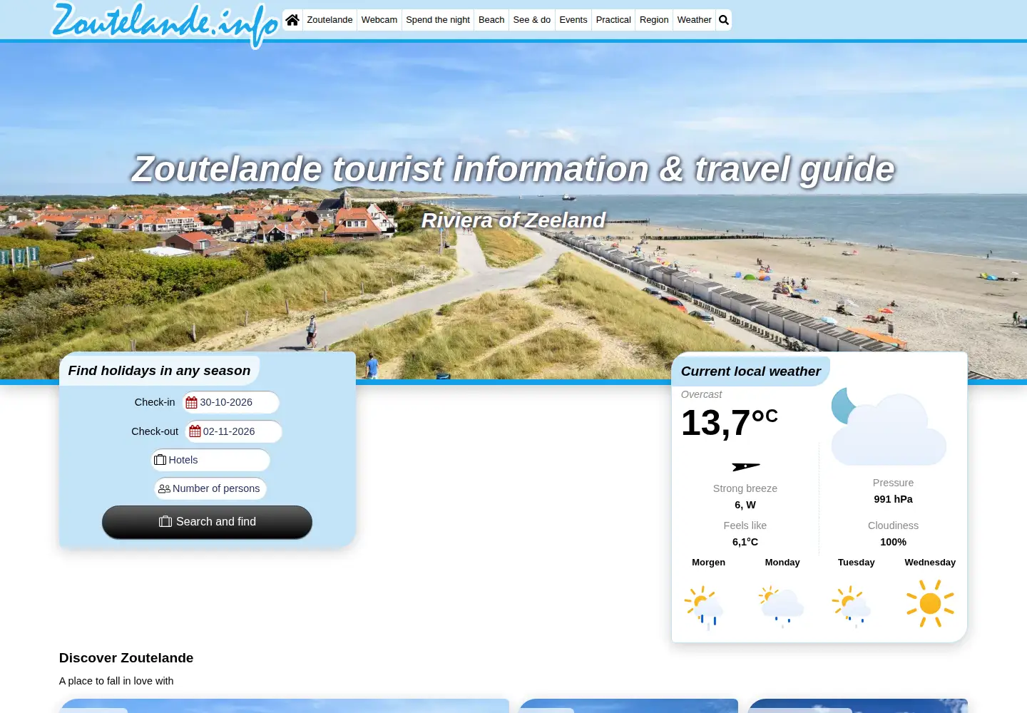 Screenshot of zoutelande.info