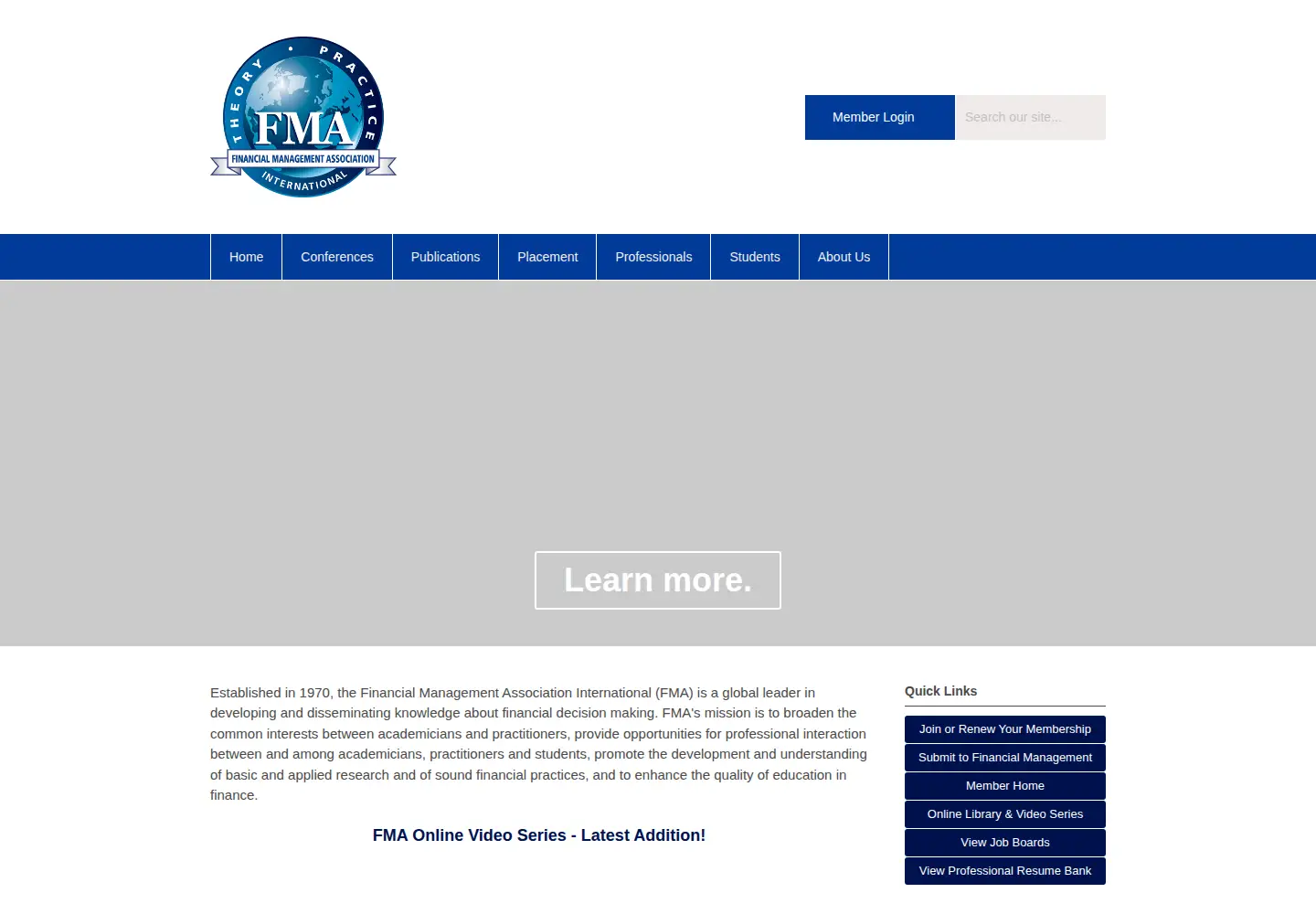 Captured homepage of fma.org in the current scan