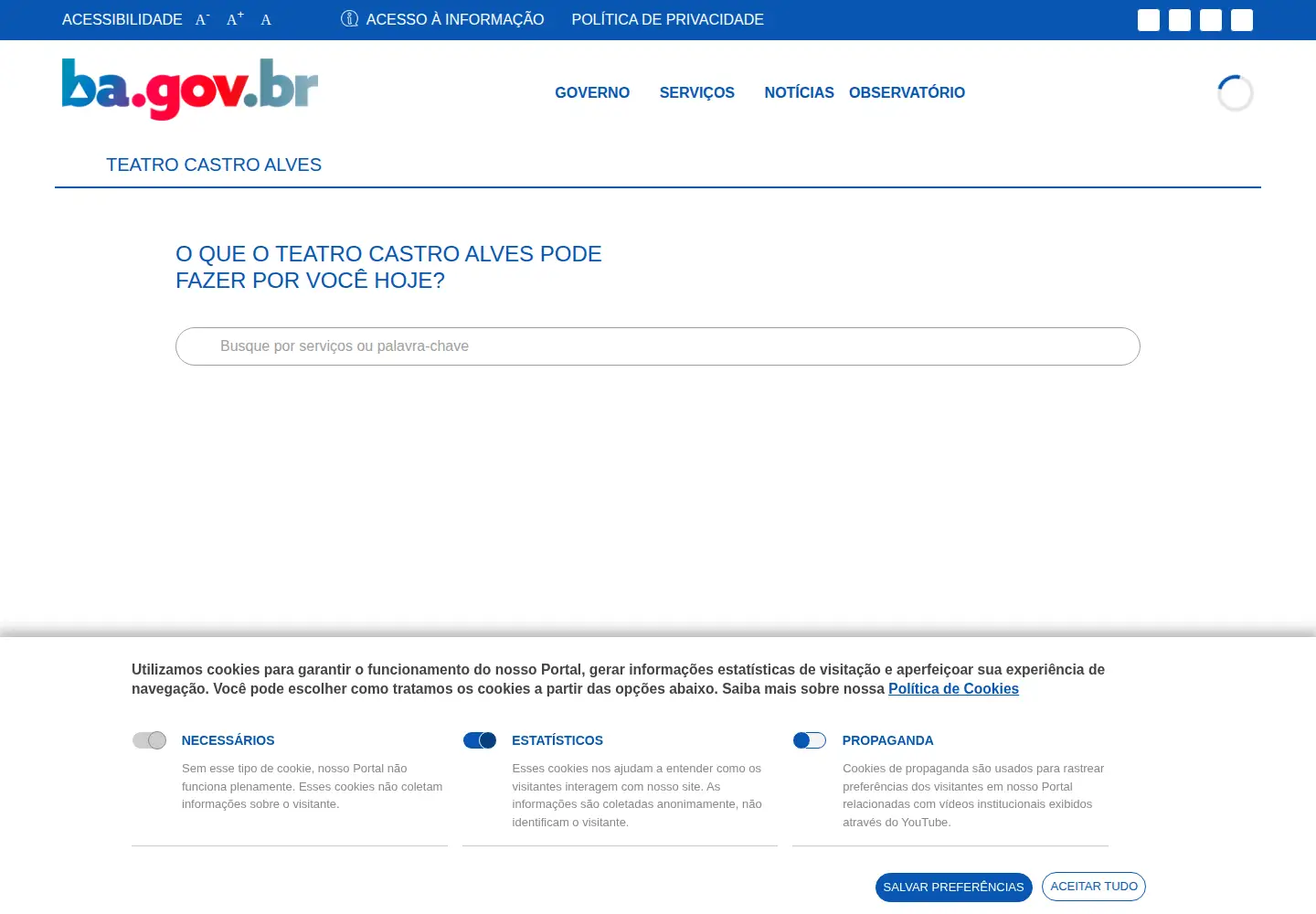 Screenshot of tca.ba.gov.br
