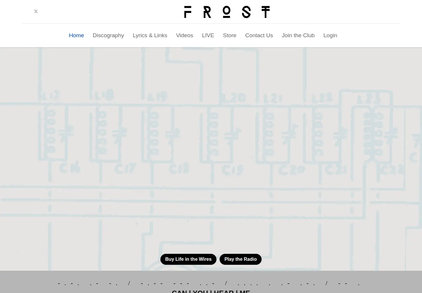 Captured homepage of frost.life in the current scan