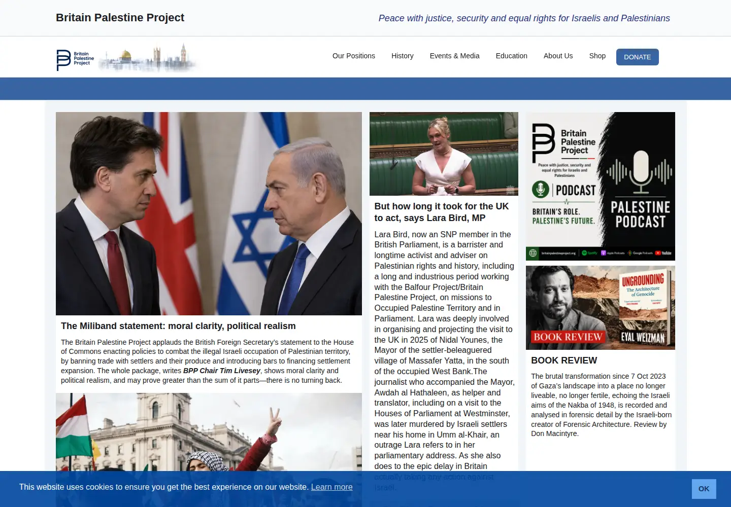 Screenshot of balfourproject.org