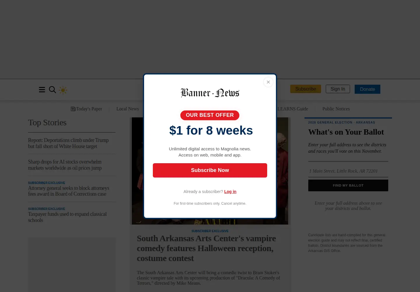 Screenshot of magnoliabannernews.com