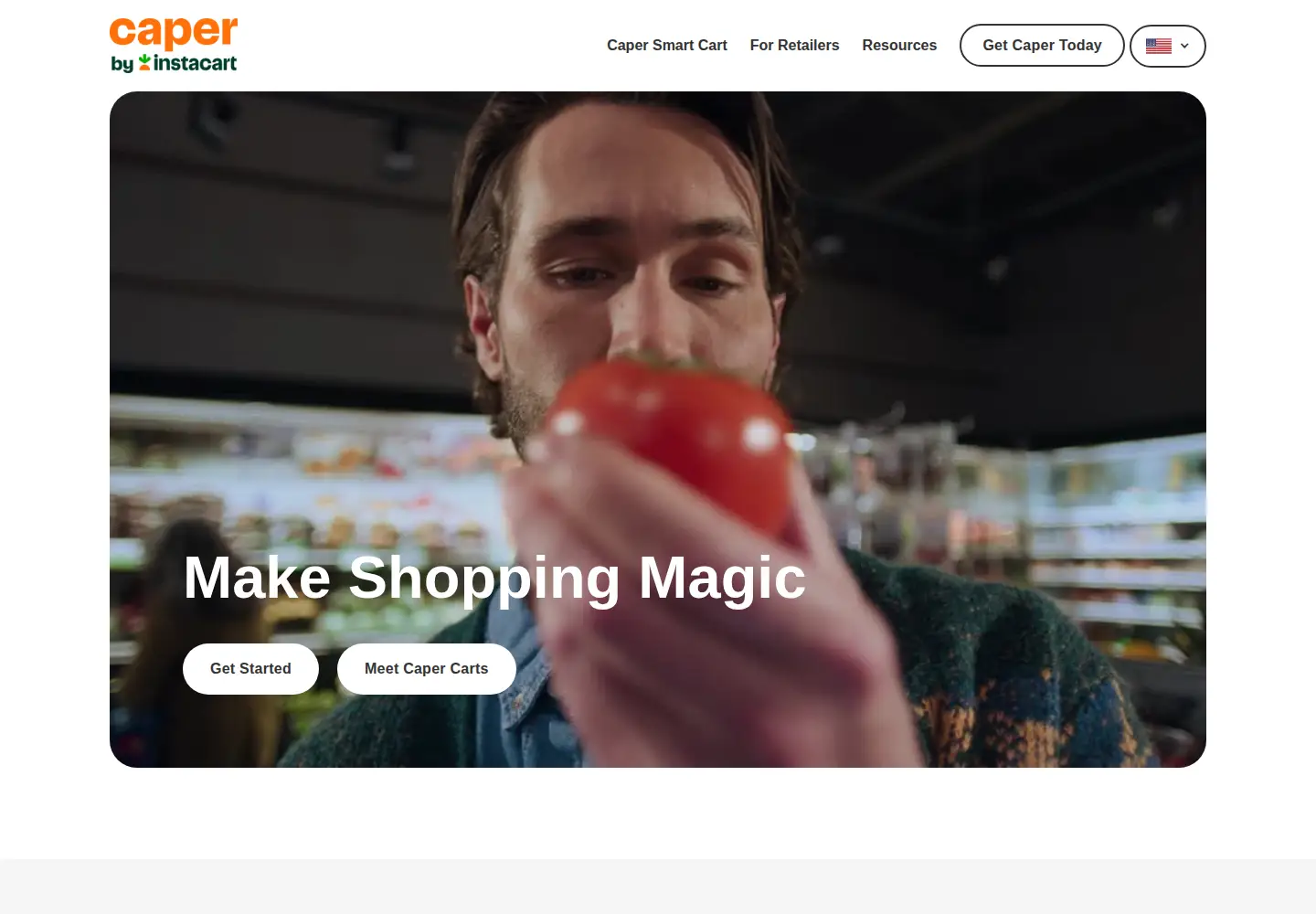 Captured homepage of caper.ai in the current scan