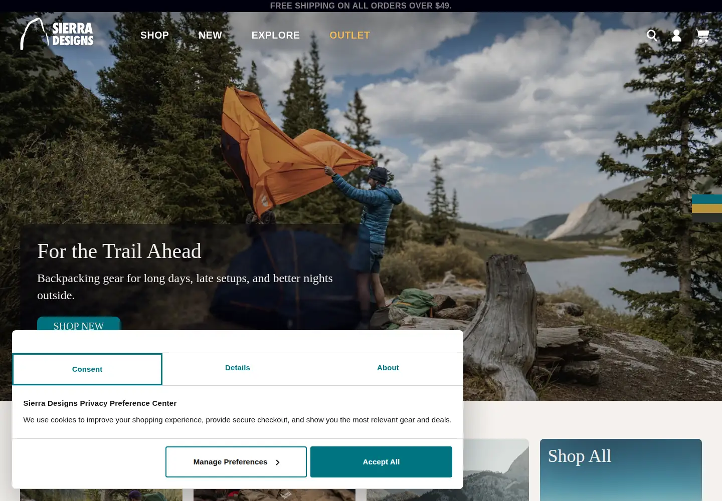 Screenshot of sierradesigns.com