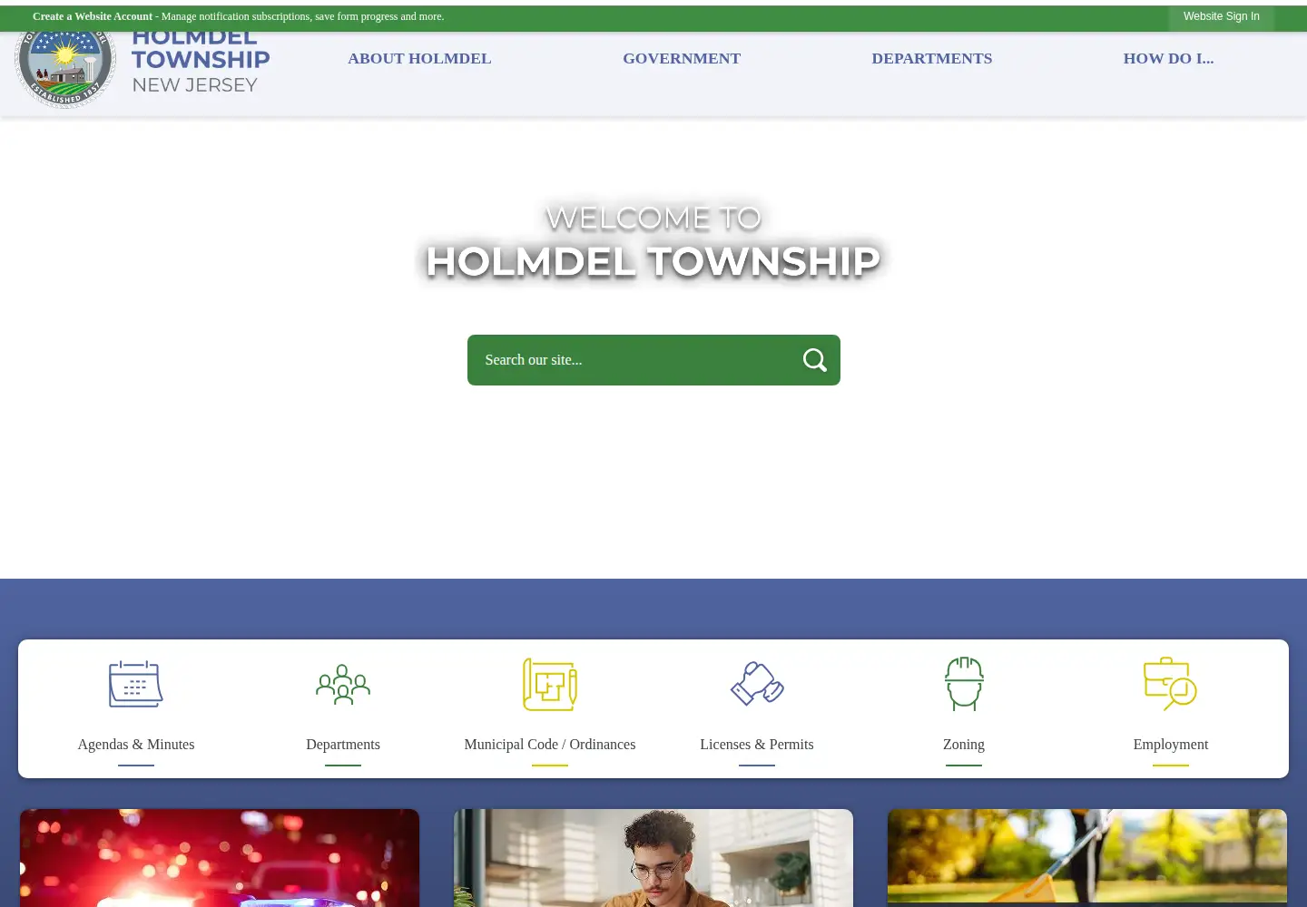 Screenshot of holmdeltownship.com