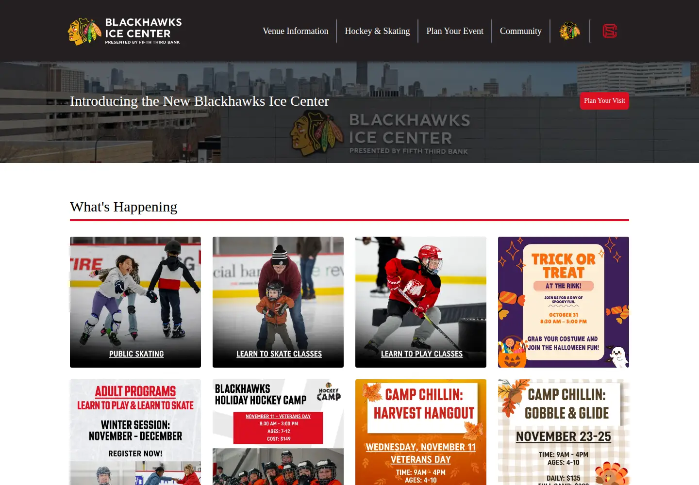 Captured homepage of fifththirdarena.com in the current scan