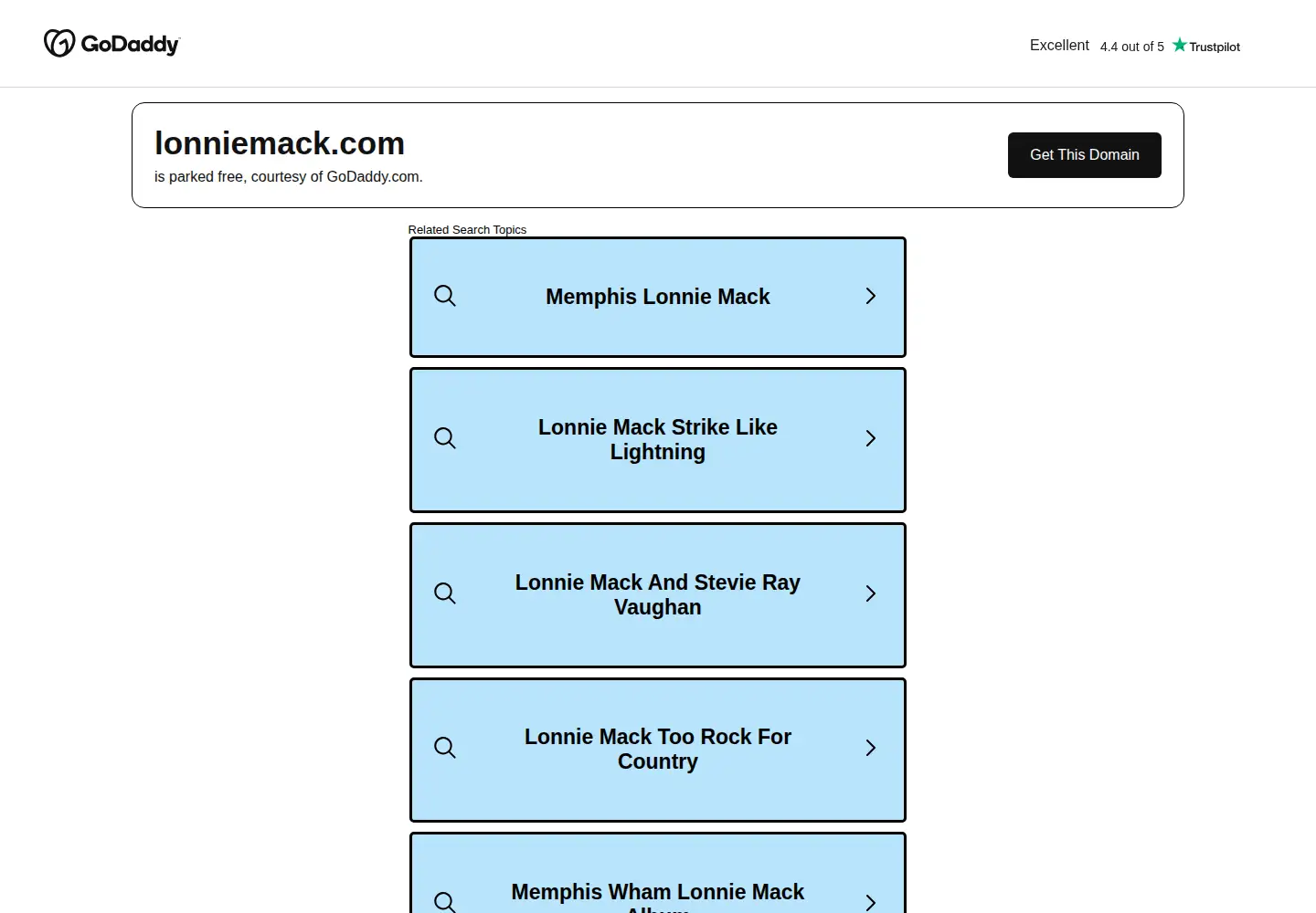 Captured homepage of lonniemack.com in the current scan
