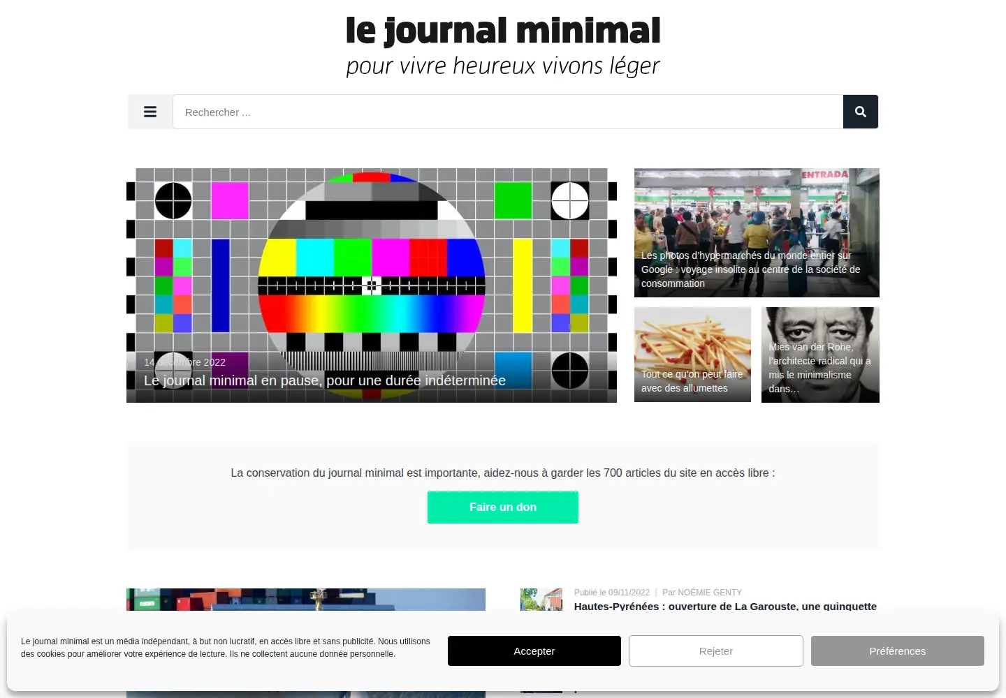 Screenshot of lejournalminimal.fr