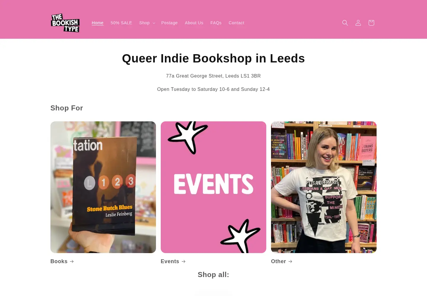 Screenshot of thebookishtype.co.uk