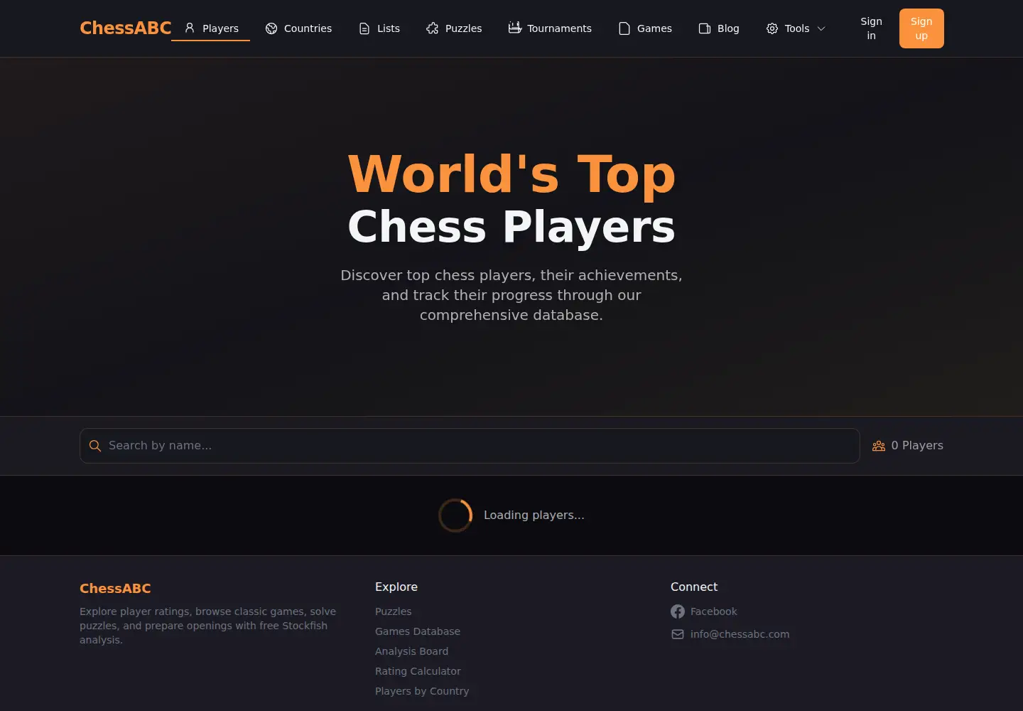 Captured homepage of chessabc.com in the current scan