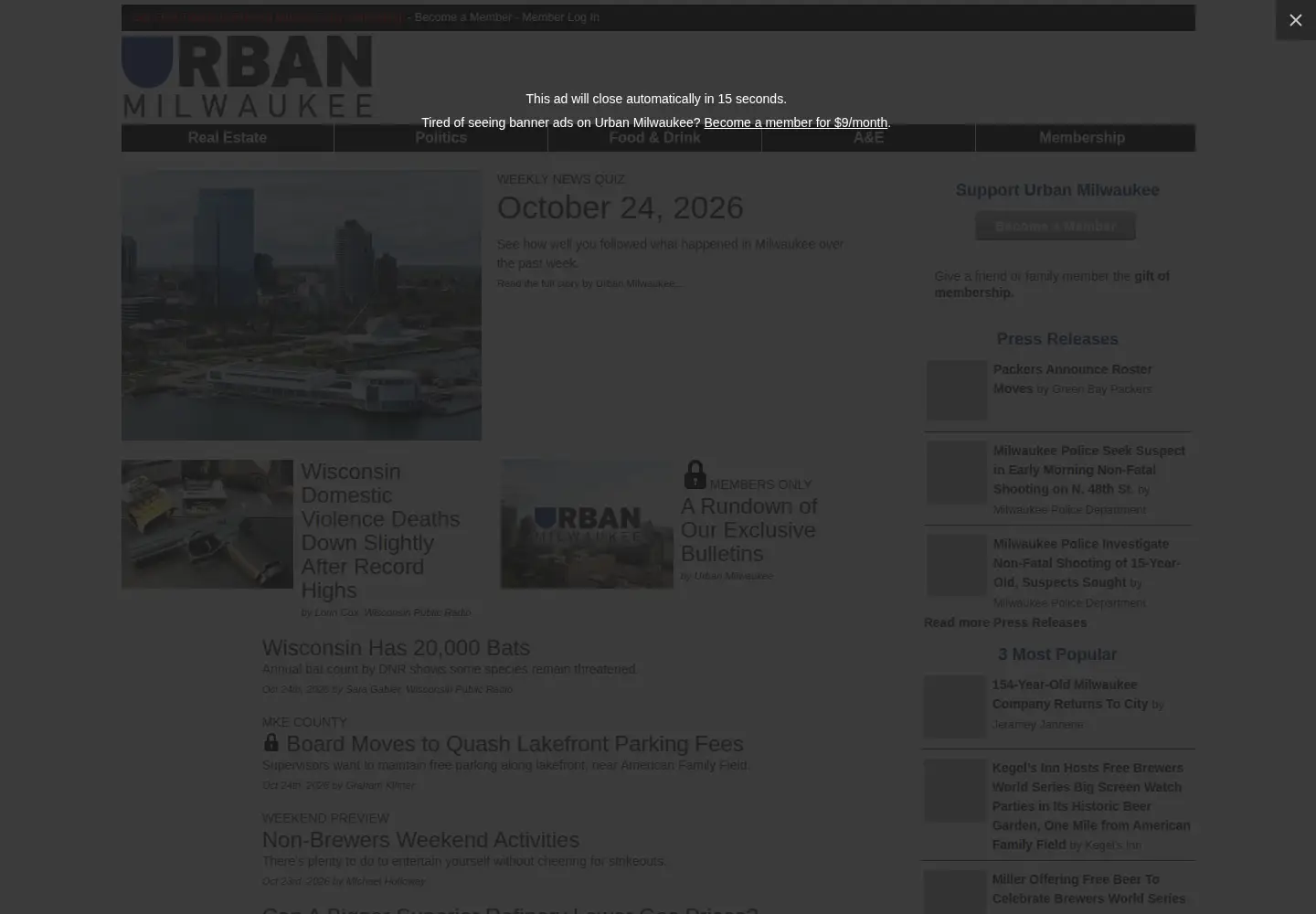 Captured homepage of thirdcoastdaily.com in the current scan