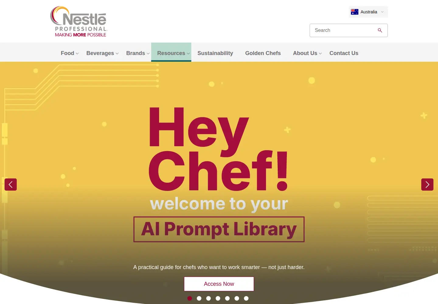Screenshot of nestleprofessional.com.au