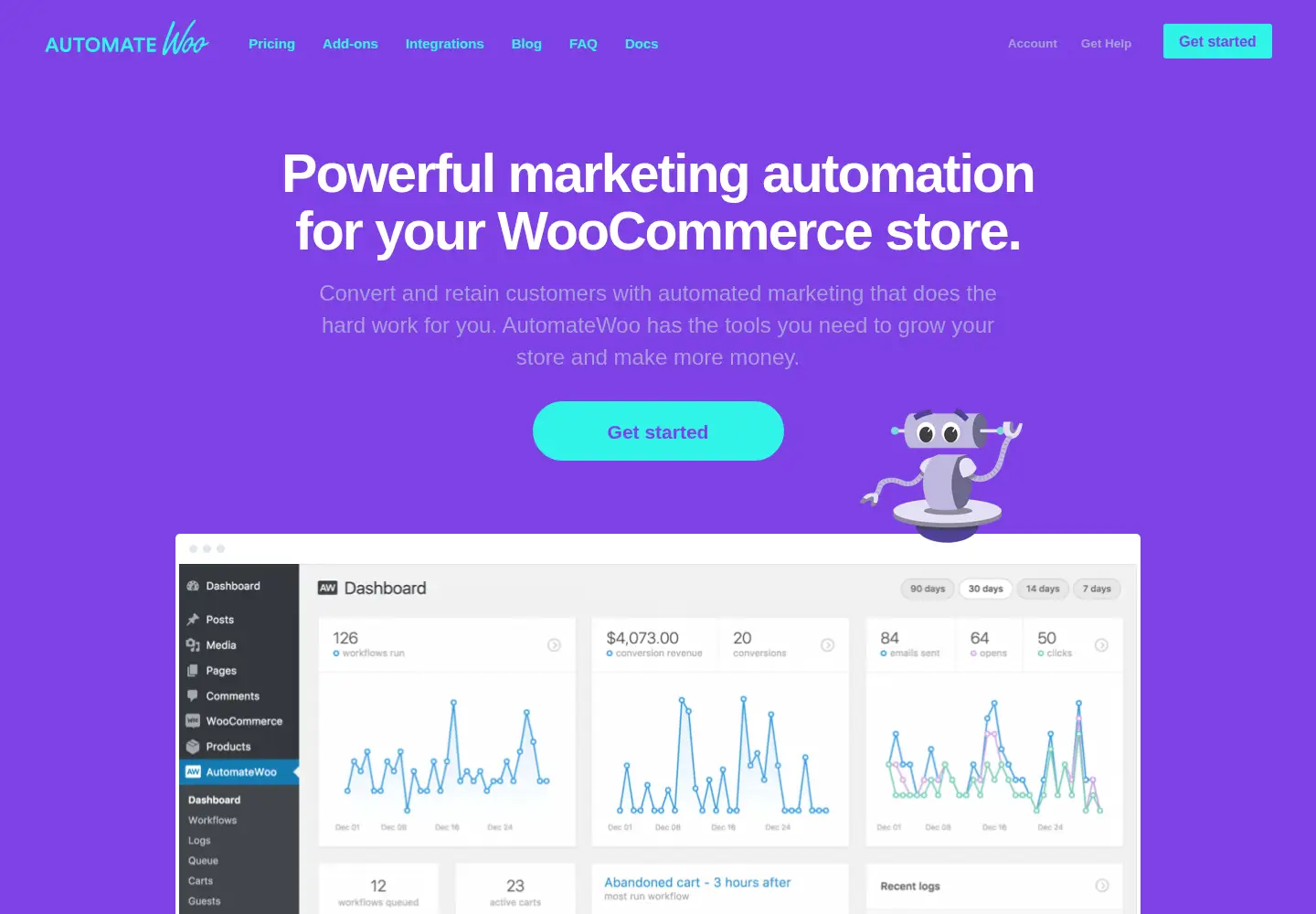Captured homepage of automatewoo.com in the current scan