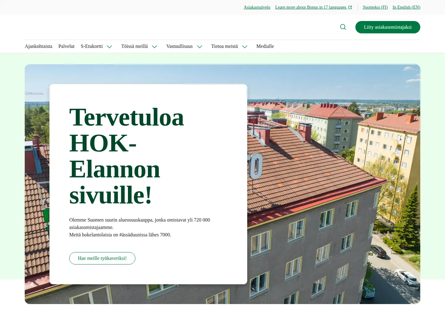 Screenshot of hok-elanto.fi