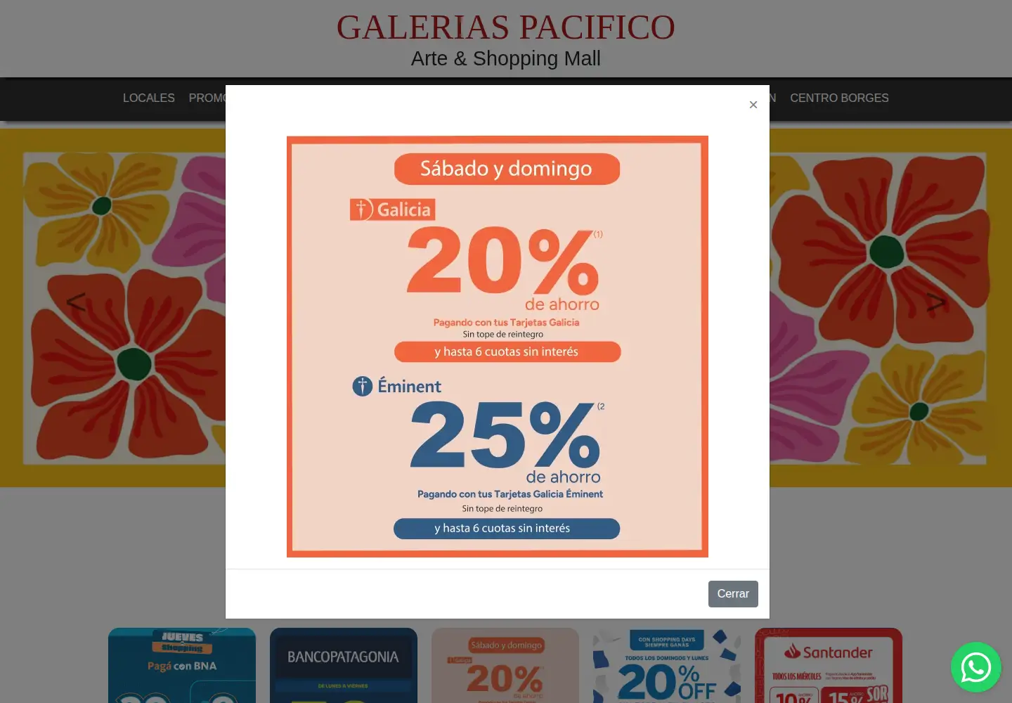 Captured homepage of galeriaspacifico.com.ar in the current scan
