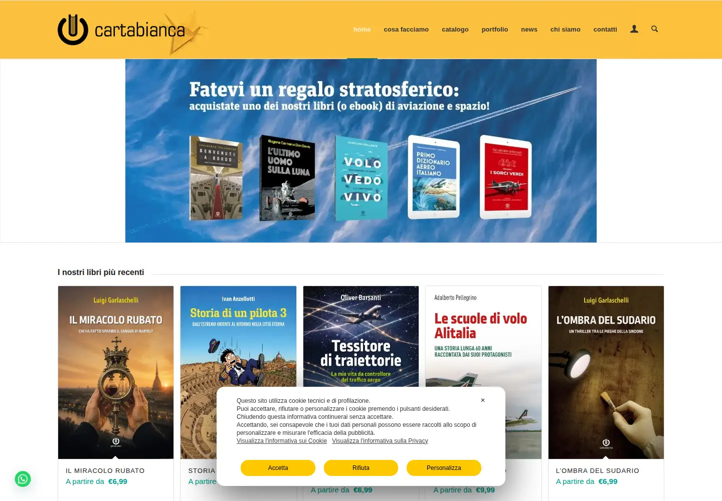 Captured homepage of cartabianca.com in the current scan