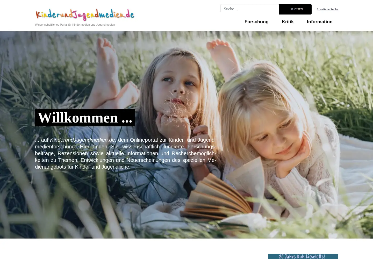 Screenshot of kinderundjugendmedien.de
