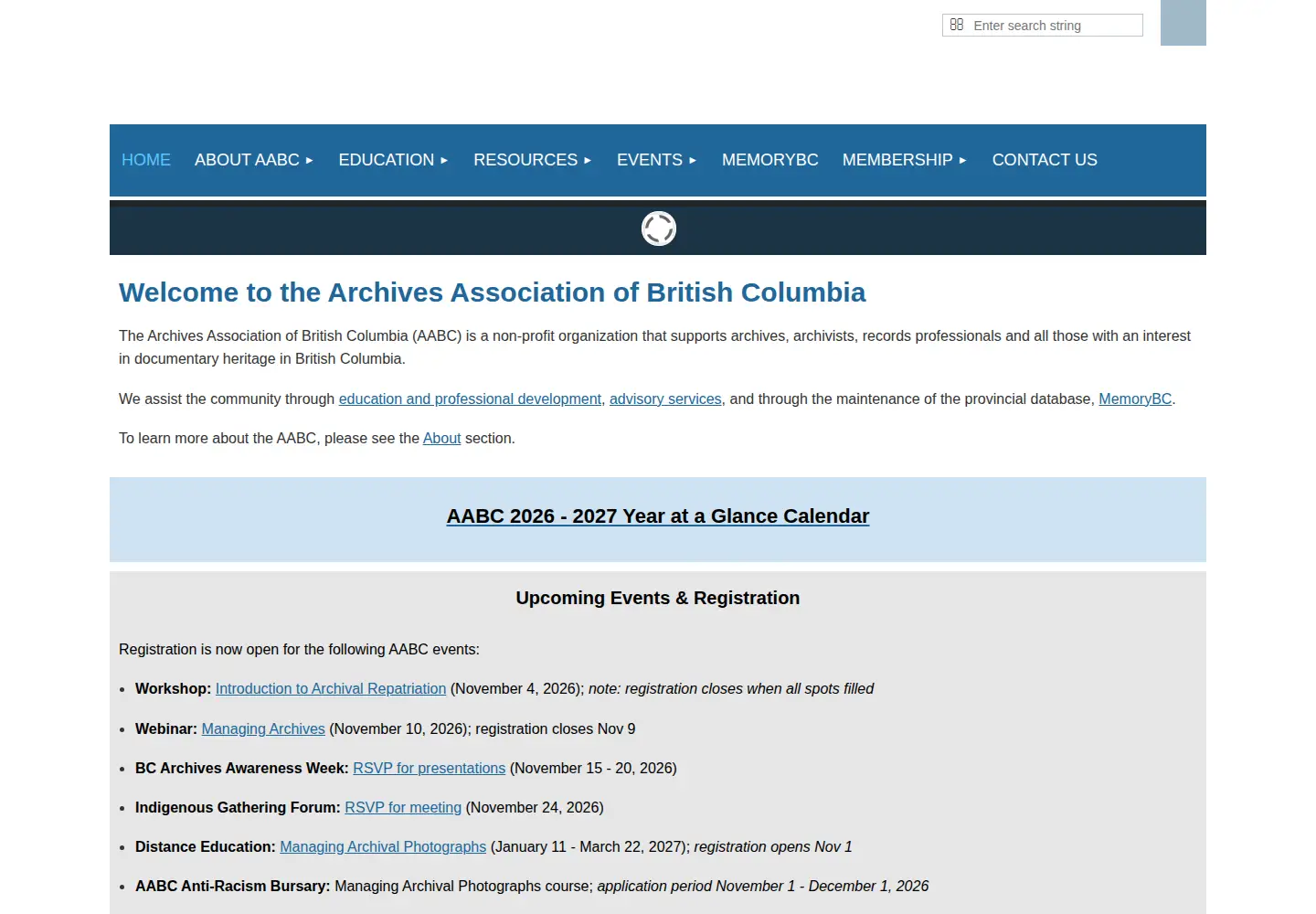 Captured homepage of aabc.ca in the current scan