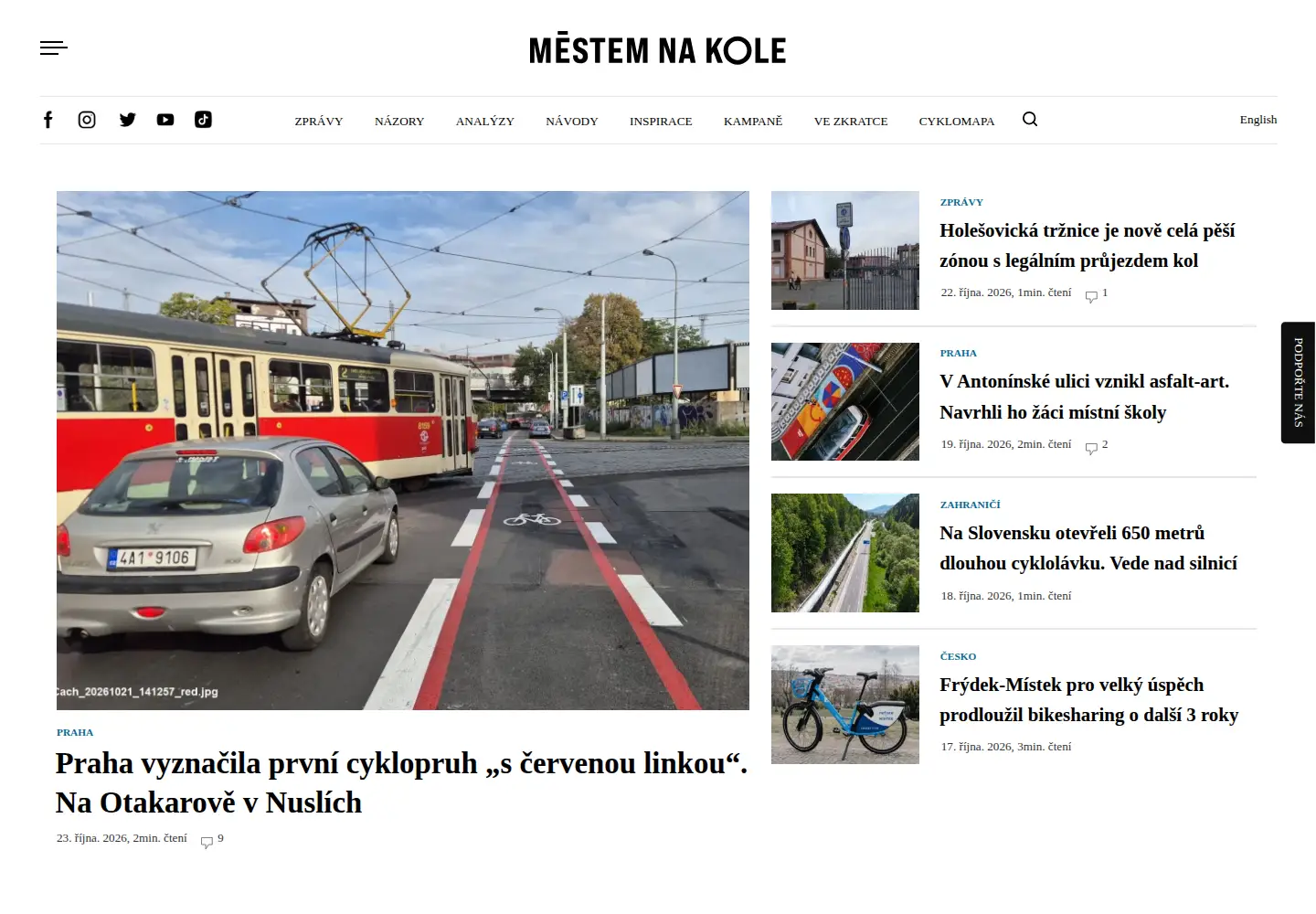 Captured homepage of mestemnakole.cz in the current scan