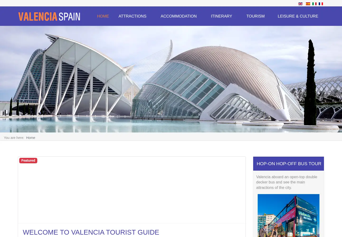 Screenshot of valencia-cityguide.com