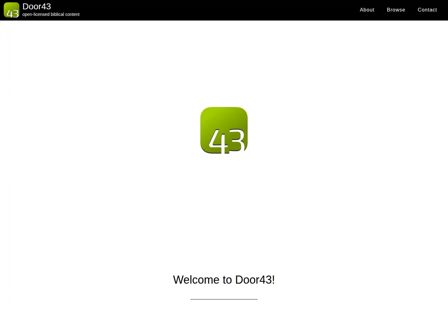 Captured homepage of door43.org in the current scan